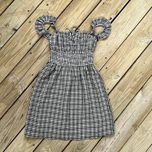 WAYF Black And White Gingham Fit & Flare Mini Dress Size XS
